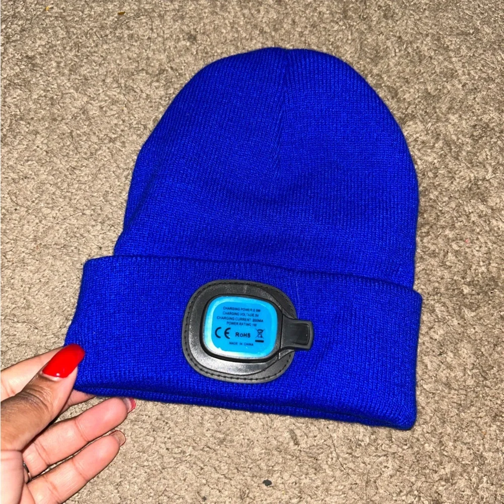 Blue LED Beanie Hat unisex